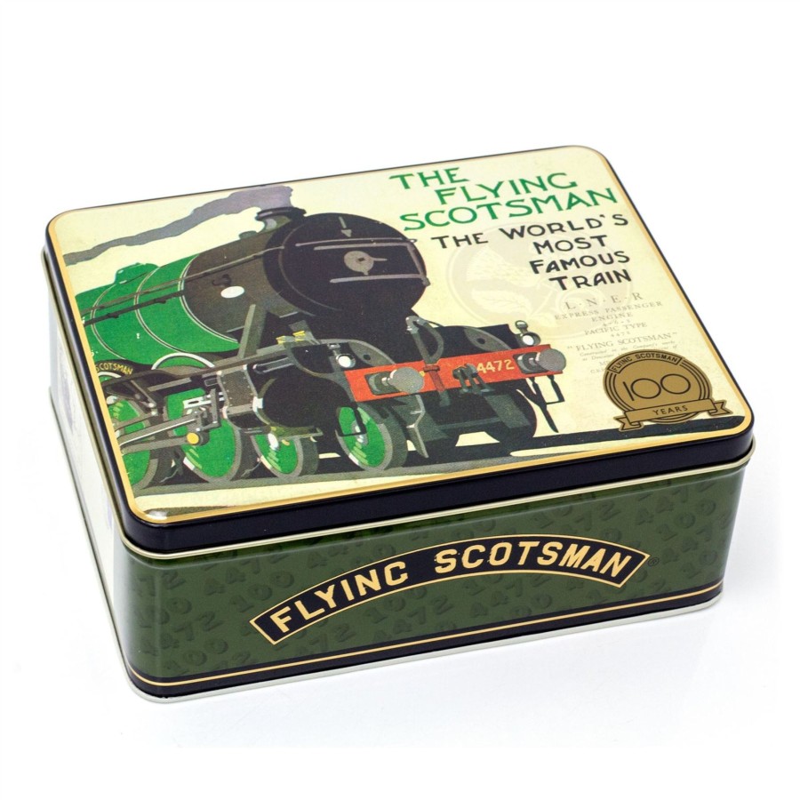 Home Accessories Carousel Shop Boxes & Baskets | The Flying Scotsman Deep Rectangle Storage Tin | Decorative Steam Train Tin 20Cm