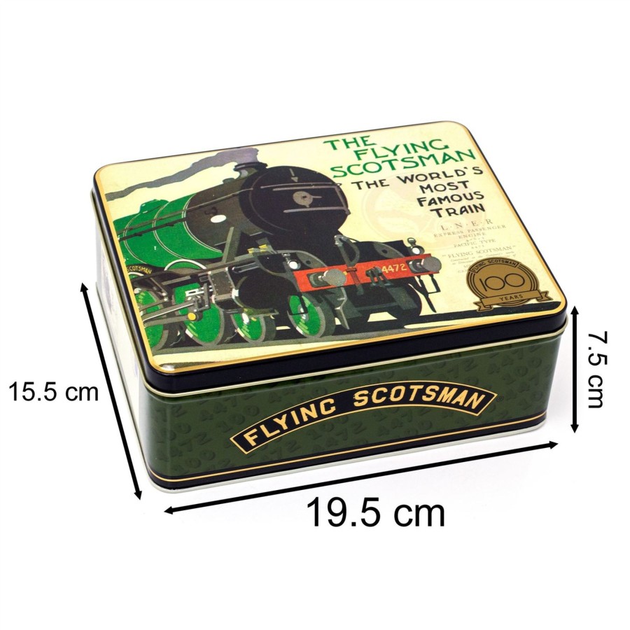 Home Accessories Carousel Shop Boxes & Baskets | The Flying Scotsman Deep Rectangle Storage Tin | Decorative Steam Train Tin 20Cm