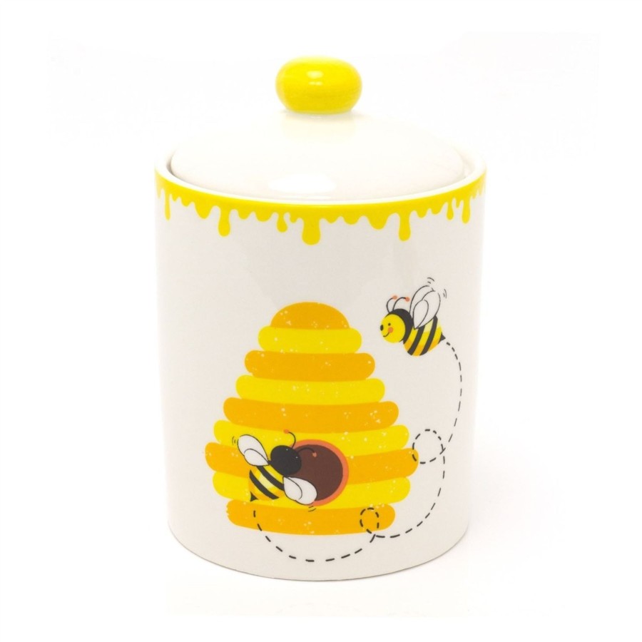 Kitchen & Dining Carousel Shop | Bumble Bee Airtight Ceramic Storage Jar | Beehive Airtight Jar Biscuit Barrel Airtight Kitchen Jar Bee Barrel | Honey Bee Storage Jar Pot