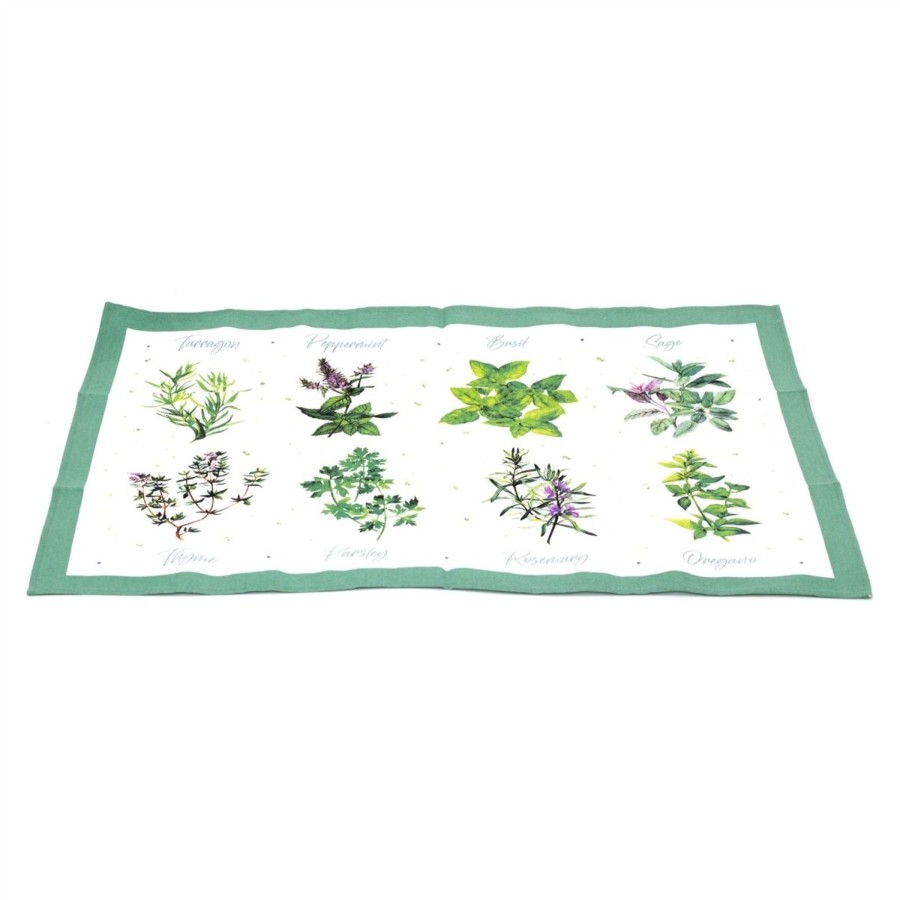 Kitchen & Dining Carousel Shop | The Herb Garden - Kitchen Tea Towel | 100% Cotton Decorative Tea Towel - 70X50Cm