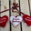 Celebrations Carousel Shop | Triple Felt Fabric Hanging Hearts Christmas Decoration