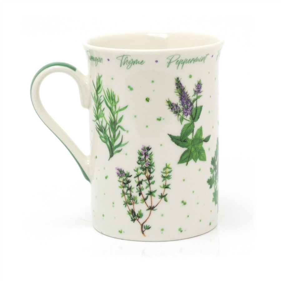 Kitchen & Dining Carousel Shop | The Herb Garden - Fine China Coffee Cup | Gardening Tea Mug - Garden Gifts