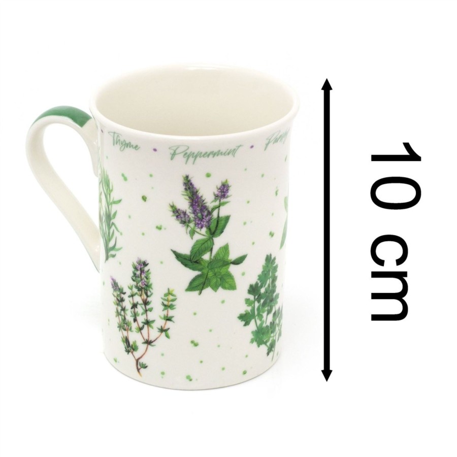 Kitchen & Dining Carousel Shop | The Herb Garden - Fine China Coffee Cup | Gardening Tea Mug - Garden Gifts