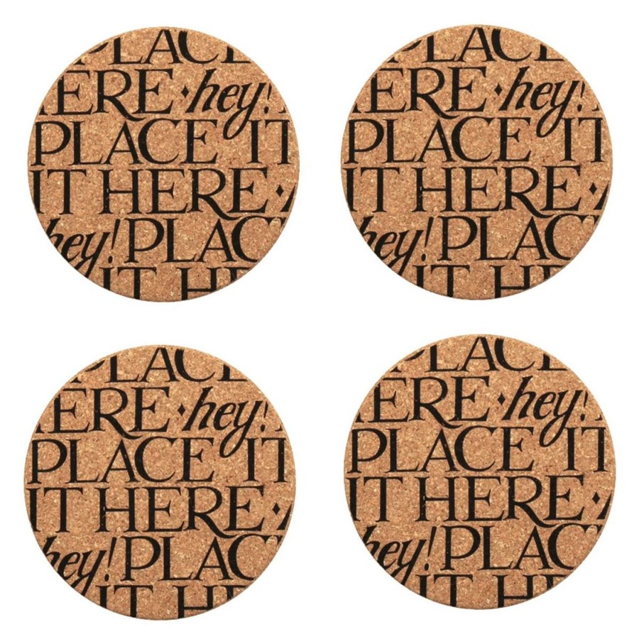 Kitchen & Dining Carousel Shop | Emma Bridgewater Black Toast & Marmalade Set Of 4 Round Cork Drinks Coasters