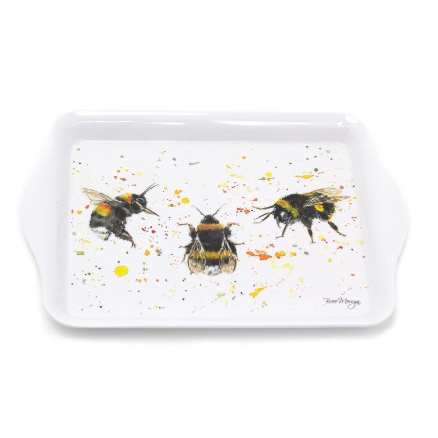 Kitchen & Dining Carousel Shop | Bumble Bee Serving Tray | Melamine Kitchen Snack Tray Small Tea Coffee Tray 21Cm