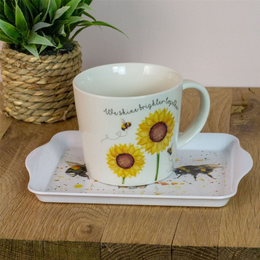 Kitchen & Dining Carousel Shop | Bumble Bee Serving Tray | Melamine Kitchen Snack Tray Small Tea Coffee Tray 21Cm