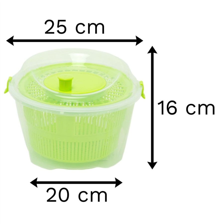 Kitchen & Dining Carousel Shop | 4L Salad Spinner Fruit Vegetable Dryer | Salad Crisper Lettuce Dryer Salad Washer | Salad Preparation Set - Colour Varies One Supplied