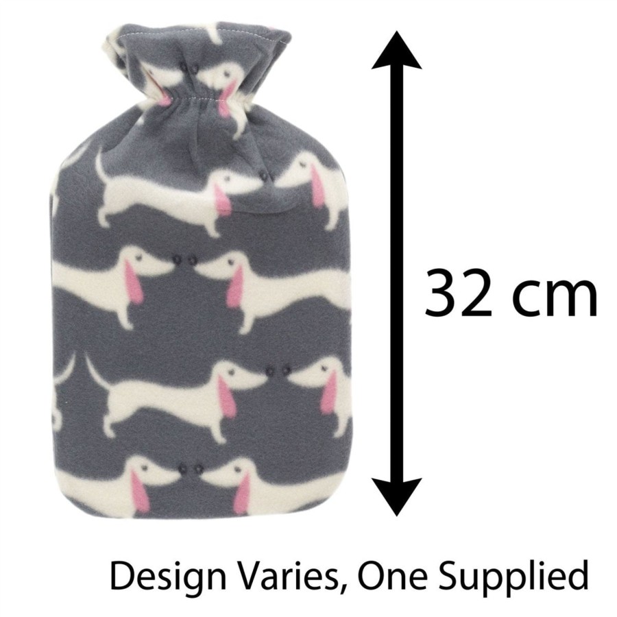 Home Accessories Carousel Shop Soft Furnishings & Rugs | Patterned Fleece Hot Water Bottle | Hot Water Bottle With Cover | Natural Rubber Hot Water Bottles - Design Varies One Supplied