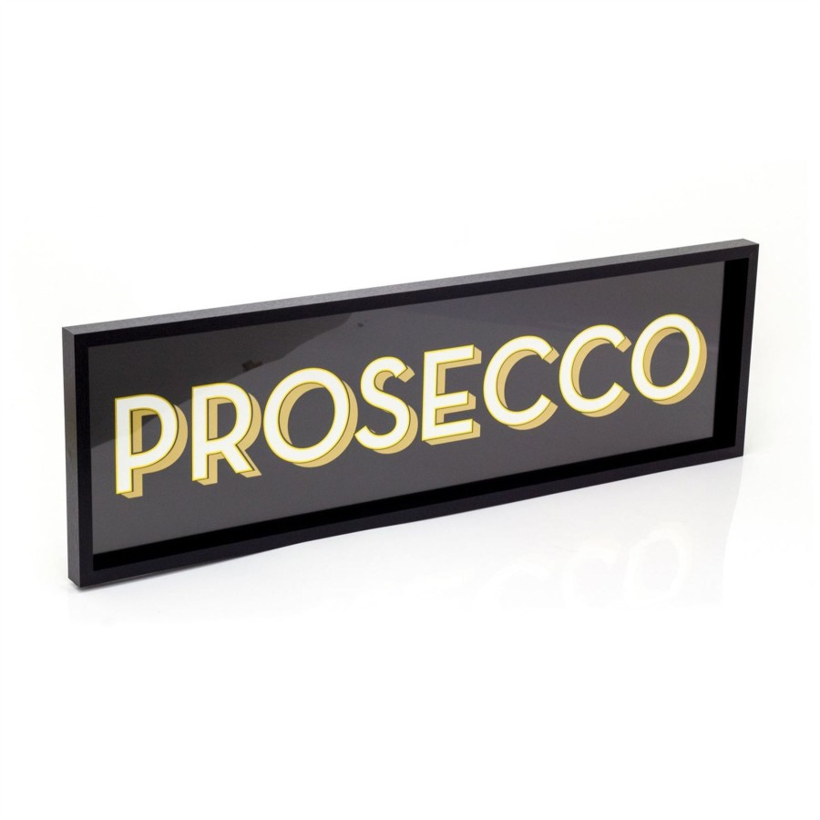 Home Accessories Carousel Shop Wall Decor & Mirrors | Vintage Art Deco Bar Sign | Stylish Typography Wall Art Decorative Party Plaque - Prosecco