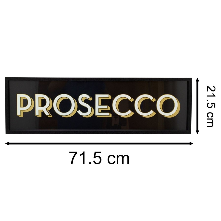 Home Accessories Carousel Shop Wall Decor & Mirrors | Vintage Art Deco Bar Sign | Stylish Typography Wall Art Decorative Party Plaque - Prosecco