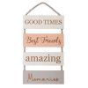 Home Accessories Carousel Shop Wall Decor & Mirrors | Lovely 4 Tier - Good Times Best Friends - Wooden Wall Door Hanging Plaque Sign - Wall Art Decoration