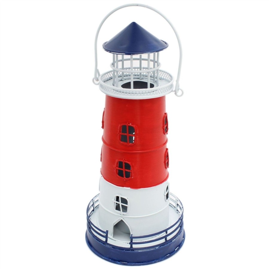 Home Accessories Carousel Shop Bathroom Accessories | Metal Lighthouse Tealight Candle Holder ~ Charming Nautical Tea Light Candle Pot