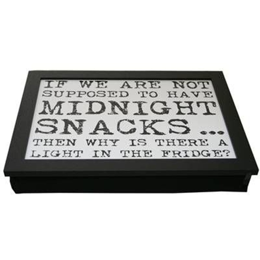 Kitchen & Dining Carousel Shop | Vintage Quote Lap Tray ~ 43X32 Black Laptray With A Bean Bag Base