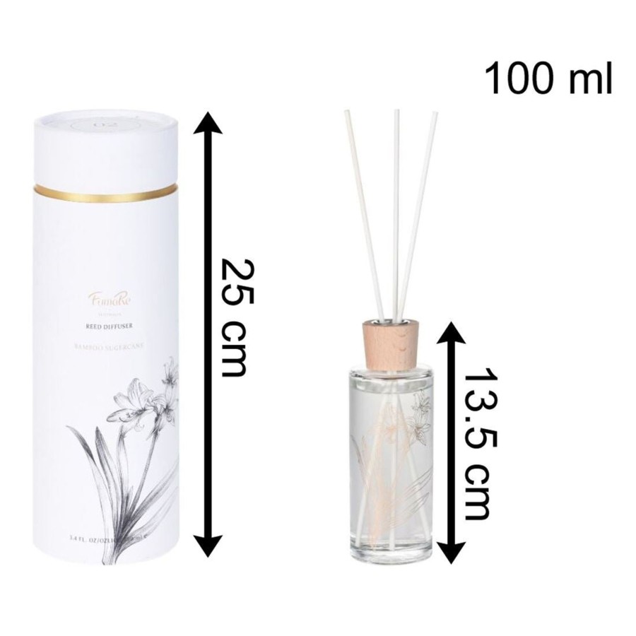 Home Accessories Carousel Shop Oil Burners & Diffusers | 100Ml Floral Perfume Reed Diffuser Room Freshener | Air Freshener Reed Fragrance Diffuser Set | Botanical Aroma Gift - Fragrance Varies One Supplied