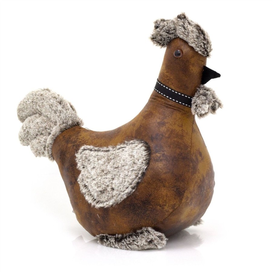 Home Accessories Carousel Shop Animal Doorstops | Cooper Cockerel Doorstop | Faux Leather Weighted Rooster Bird Door Stop 1.8Kg