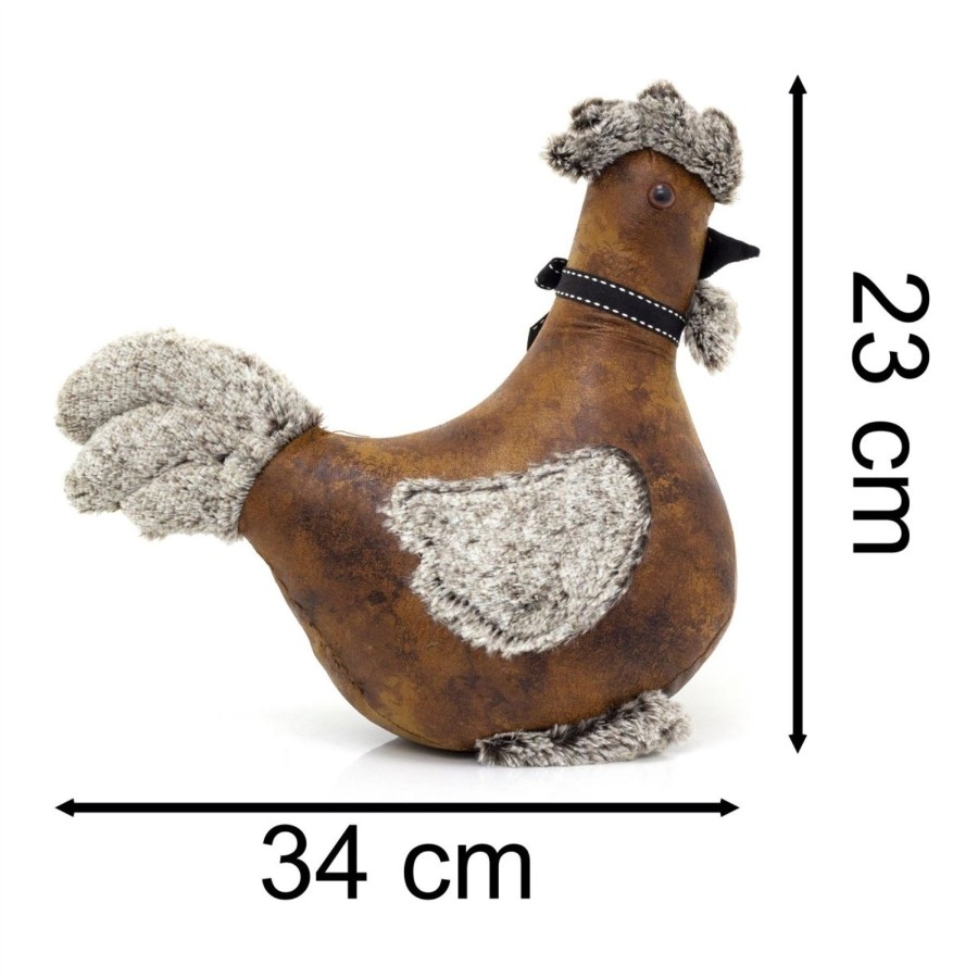 Home Accessories Carousel Shop Animal Doorstops | Cooper Cockerel Doorstop | Faux Leather Weighted Rooster Bird Door Stop 1.8Kg