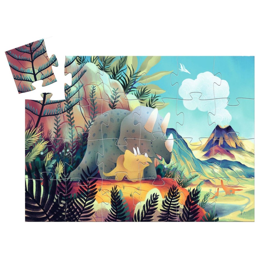 Baby & Child Carousel Shop Games & Puzzles | Djeco Dj07284 Silhouette Puzzles Teo The Dino Dinosaur Jigsaw Puzzle 24 Pieces