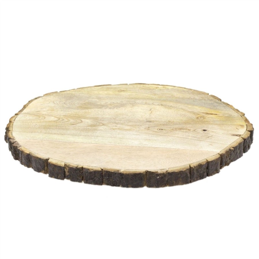 Home Accessories Carousel Shop Candle Plates | 42Cm Wooden Tree Trunk Cake Stand | Large Wedding Birthday Cake Round Display Board | Serving Platter Table Centerpiece