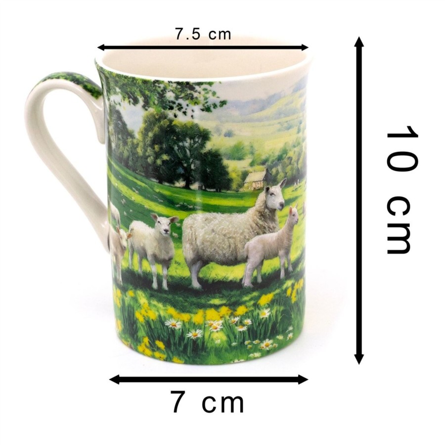 Kitchen & Dining Carousel Shop | Farmhouse Country Collie & Sheep Coffee Mug | The Country Life Dog And Sheep Fine China Tea Cup | Hot Drinks Tea Mug Coffee Cup