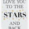 Home Accessories Carousel Shop Signs & Plaques | Gold Wooden Love Sign Wall Hanging Plaque 15Cmx20Cm ~ Love You To The Stars