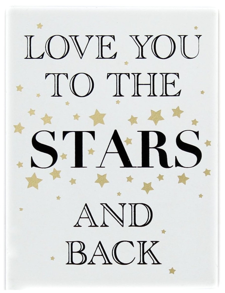 Home Accessories Carousel Shop Signs & Plaques | Gold Wooden Love Sign Wall Hanging Plaque 15Cmx20Cm ~ Love You To The Stars