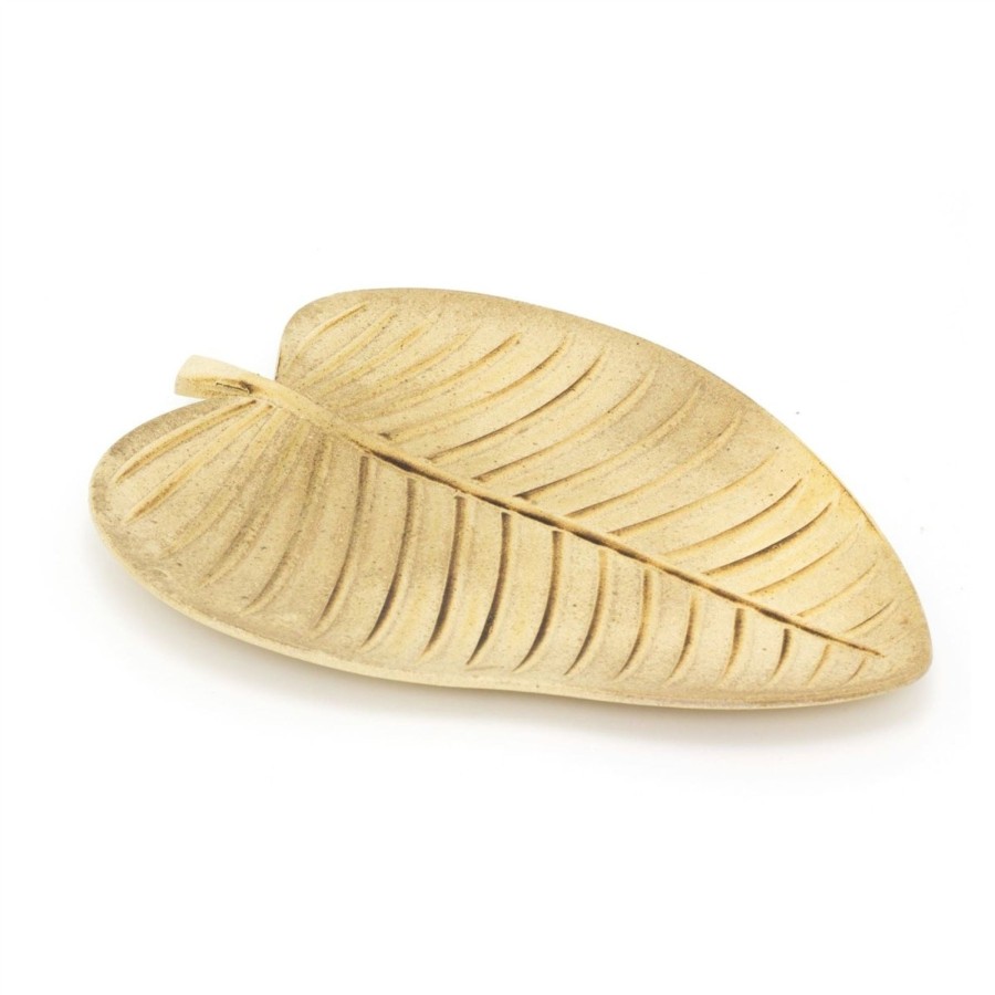 Home Accessories Carousel Shop Decorative Accessories | 38Cm Wooden Leaf Decorative Tray | Palm Leaf Ornamental Storage Display Tray | Botanical Display Plate