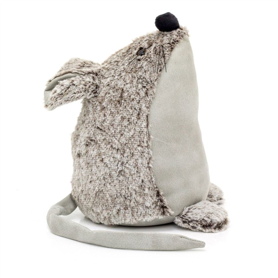 Home Accessories Carousel Shop Animal Doorstops | Bella Mouse Doorstop | Faux Leather Weighted Grey Mouse Animal Door Stop 1.8Kg