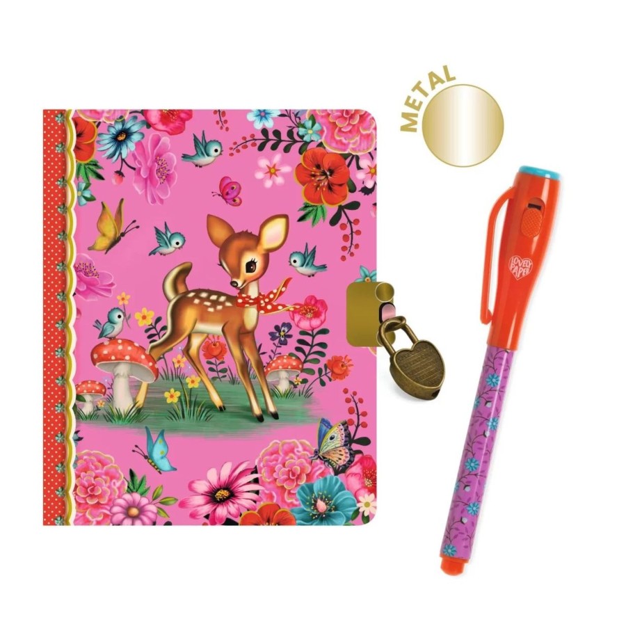 Baby & Child Carousel Shop Arts & Crafts | Djeco Dd03651 Small Secret Notebook & Magic Pen | Fiona Little Secret Notebook