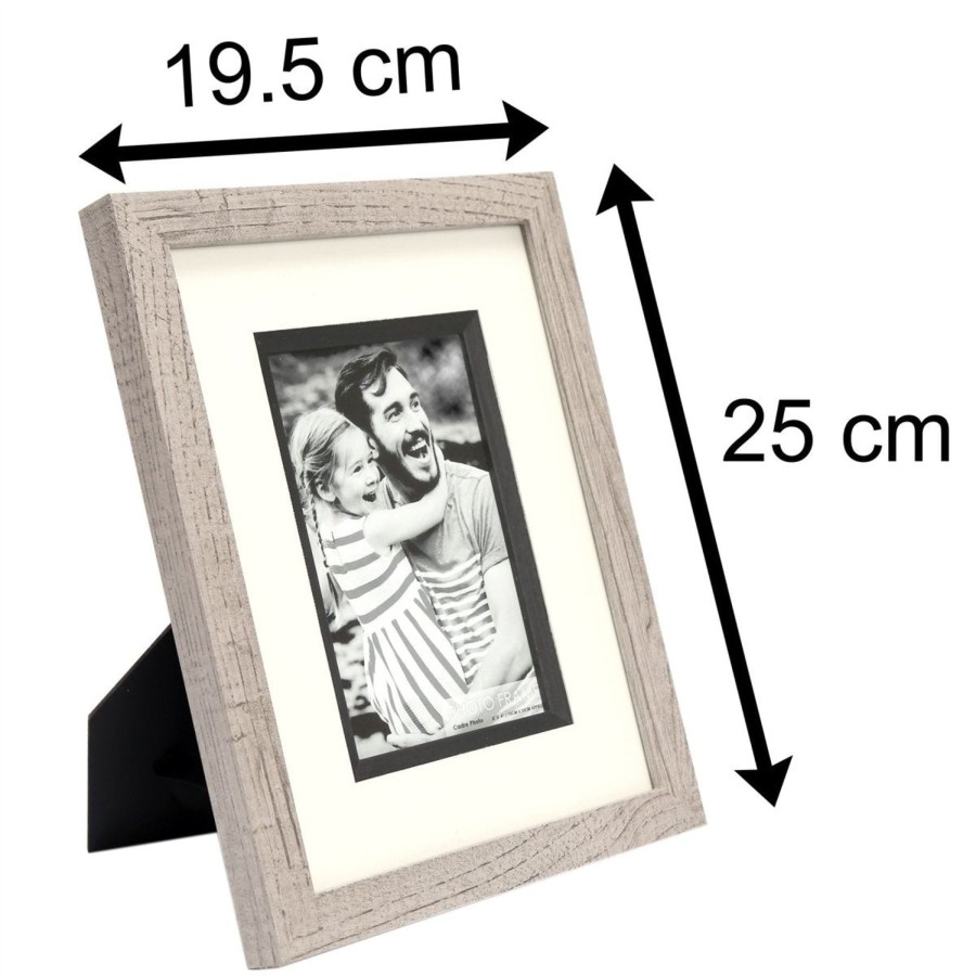 Home Accessories Carousel Shop Photo Frames | 4 X 6 Grey Wooden Photo Frame | Freestanding Wall Mountable Single Aperture Picture Frame | 10 X 15Cm Photo Holder