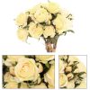 Celebrations Carousel Shop | Beautiful 3 Head Rose Spray Artificial Flower Bouquet Bunch Bridal Roses ~ Light Yellow