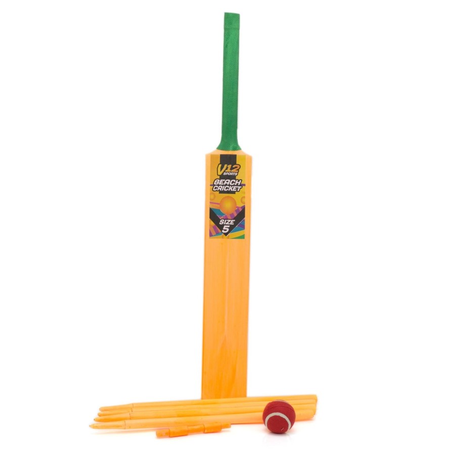 Baby & Child Carousel Shop Outdoor Toys | V12 Sport Neon Beach Play Cricket Set - Size 5 | 10+ Years Junior Cricket Bat Set For Kids | Children'S Cricket Bat Garden Outdoor Games - Colour Varies One Supplied