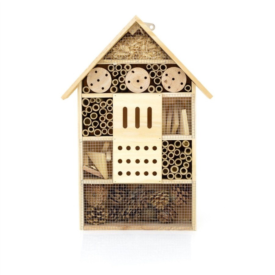 Home Accessories Carousel Shop Garden Decor | Extra Large Wooden Insect Hotel Wooden Insect House | Garden Bug Bee Hotel Nesting Habitat For Bees, Butterflies, Ladybirds | Bug House For Garden