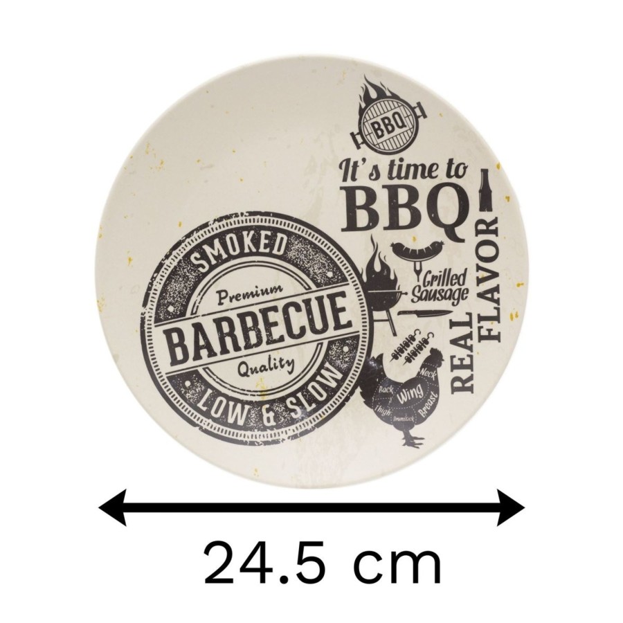 Kitchen & Dining Carousel Shop | Organic Bamboo Barbecue Dinner Plate | Eco Friendly Kitchenware Bbq Dinner Plates | Camping Plates - White