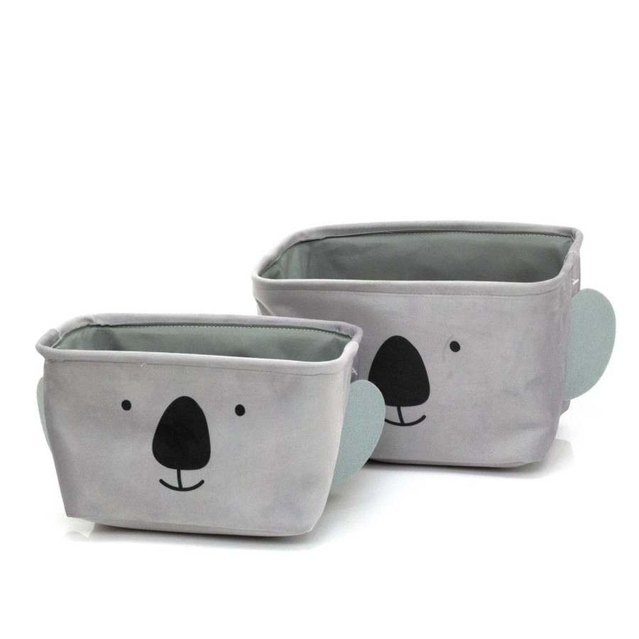 Baby & Child Carousel Shop Room Decor & Storage | Set Of 2 Cute Kids Storage Boxes | Children'S Fabric Storage Baskets Koala