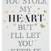 Home Accessories Carousel Shop Signs & Plaques | Gold Wooden Love Sign Wall Hanging Plaque 30Cmx40Cm ~ You Stole My Heart