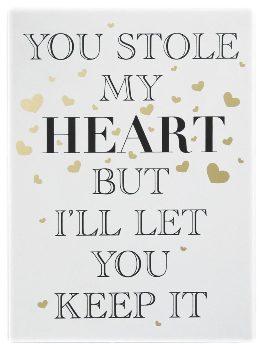 Home Accessories Carousel Shop Signs & Plaques | Gold Wooden Love Sign Wall Hanging Plaque 30Cmx40Cm ~ You Stole My Heart