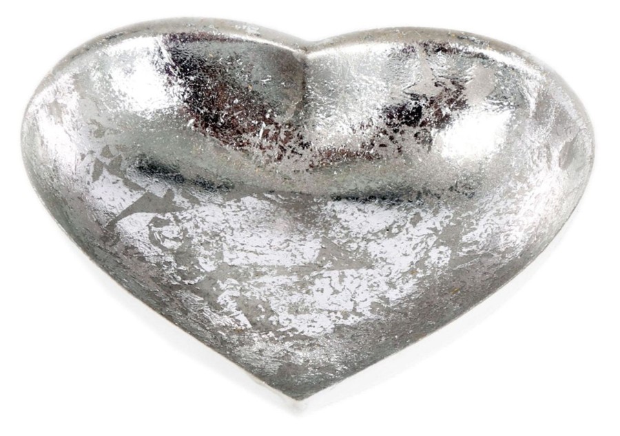 Celebrations Carousel Shop | White And Silver Metal Heart Tealight Candle Holder 11Cm