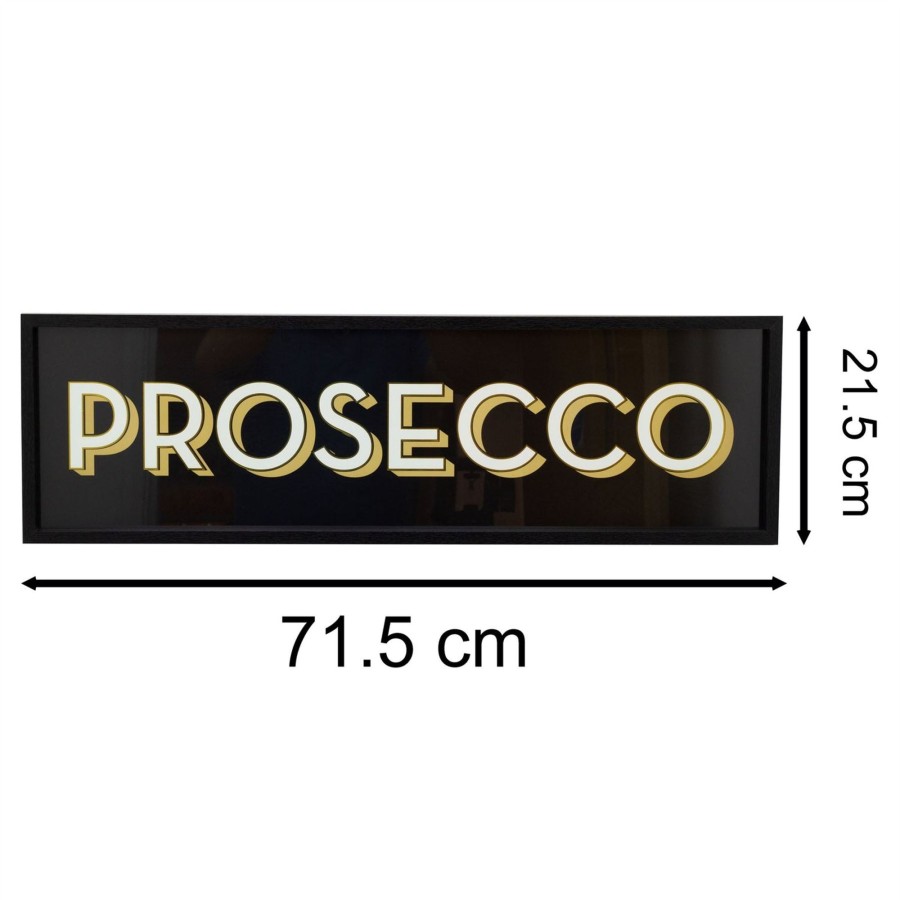 Kitchen & Dining Carousel Shop | Vintage Art Deco Bar Sign | Stylish Typography Wall Art Decorative Party Plaque - Prosecco