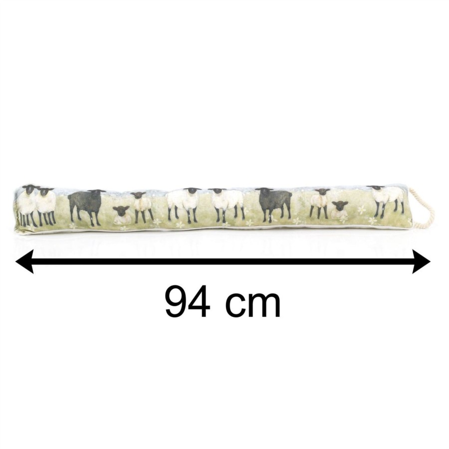 Home Accessories Carousel Shop Draught Excluders | 94Cm Countryside Sheep Flock Fabric Door Draught Excluder | Meadow Draft Excluder Door Cushion | Draft Insulator Door Draught Cushion