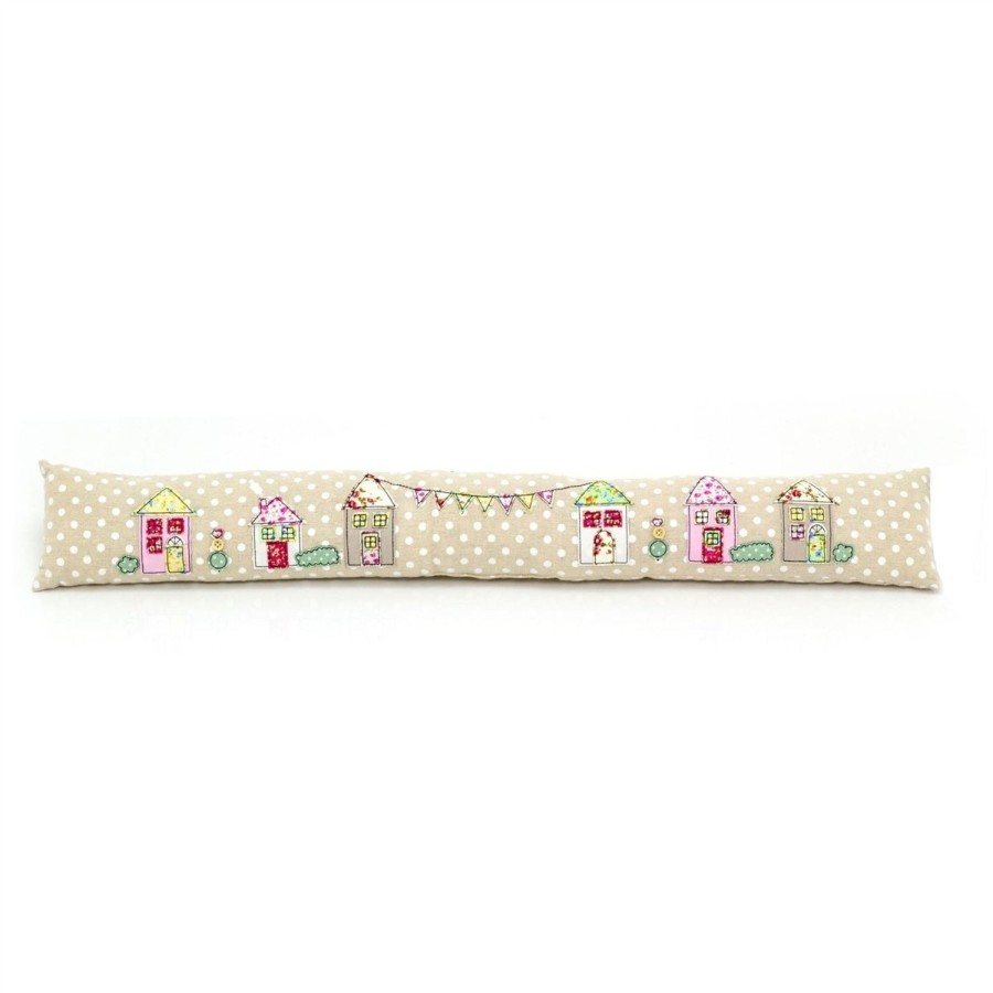 Home Accessories Carousel Shop Draught Excluders | Applique Houses Fabric Draught Excluder | Polka Dot Draft Excluder Door Cushion