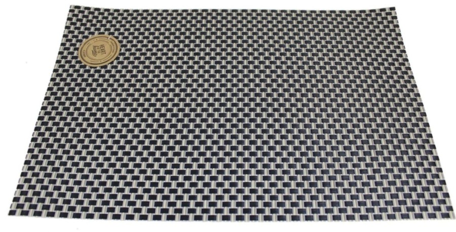 Kitchen & Dining Carousel Shop | Wipe Clean Pvc Woven Dining Table Place Mat Single ~ Black Placemat