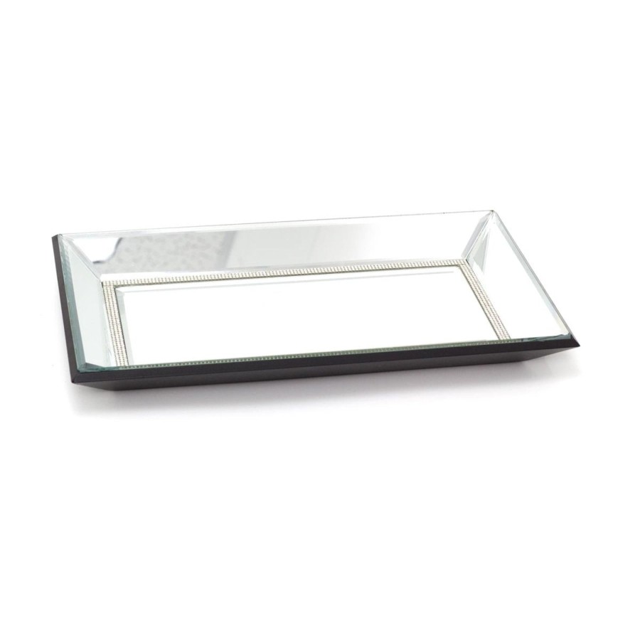 Celebrations Carousel Shop | Elegant Diamante Mirrored Display Dish | Decorative Rectangle Trinket Tray | Perfume Jewellery Organiser Vanity Tray 33Cm