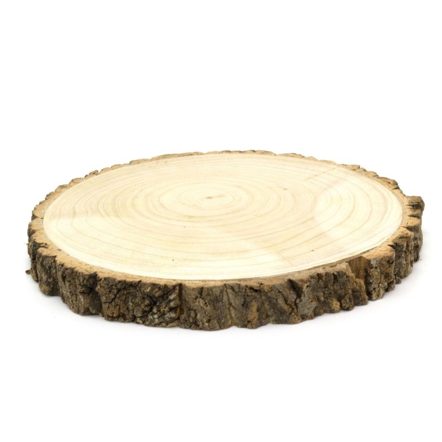 Kitchen & Dining Carousel Shop | 31Cm Wooden Tree Trunk Rustic Cake Stand | Large Wedding Birthday Cake Round Display Board | Serving Platter Table Centerpiece