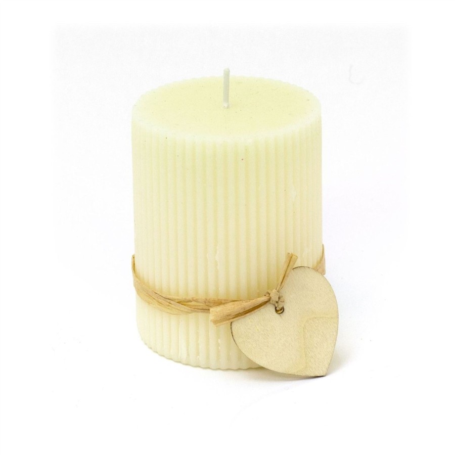 Celebrations Carousel Shop | Scented Church Pillar Candle | Pomegranate Spruce Heart & Cream Pillar Candle