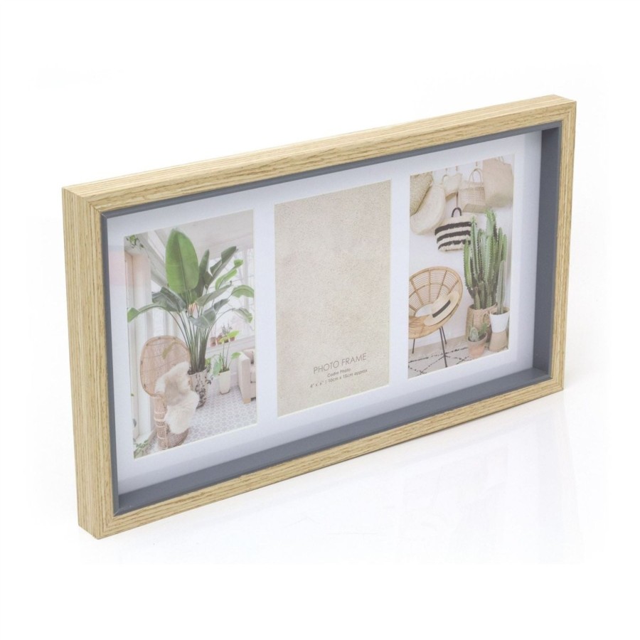 Home Accessories Carousel Shop Photo Frames | Mediterranean 3 Multi Aperture Photo Frame 4 X 6 | Wall Mounted Wooden Multi Picture Frame 6 X 4 | Photo Collage Display Family Photo Frames