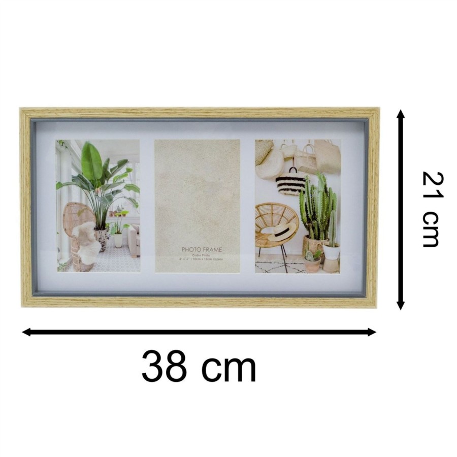 Home Accessories Carousel Shop Photo Frames | Mediterranean 3 Multi Aperture Photo Frame 4 X 6 | Wall Mounted Wooden Multi Picture Frame 6 X 4 | Photo Collage Display Family Photo Frames