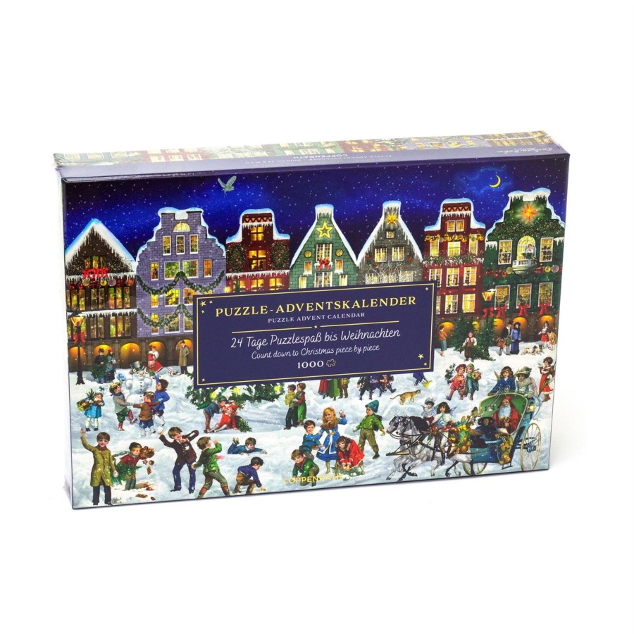 Celebrations Carousel Shop | Winter Evening In The Town Christmas Advent Calendar Jigsaw Puzzle 1000 Piece