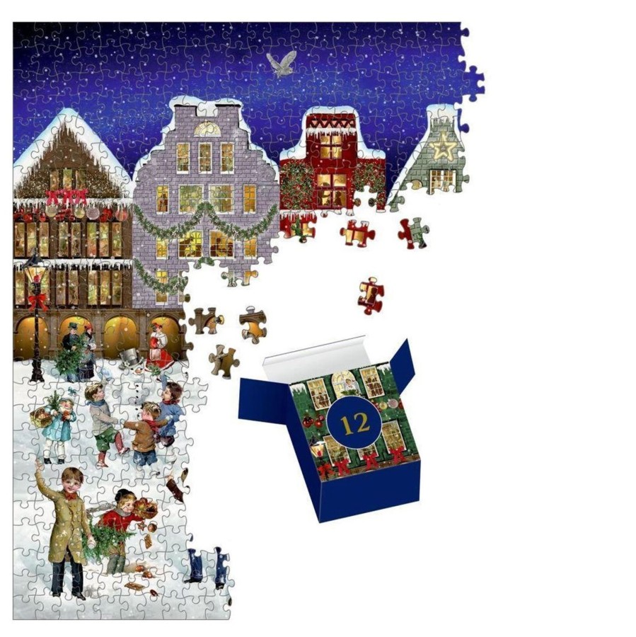 Celebrations Carousel Shop | Winter Evening In The Town Christmas Advent Calendar Jigsaw Puzzle 1000 Piece