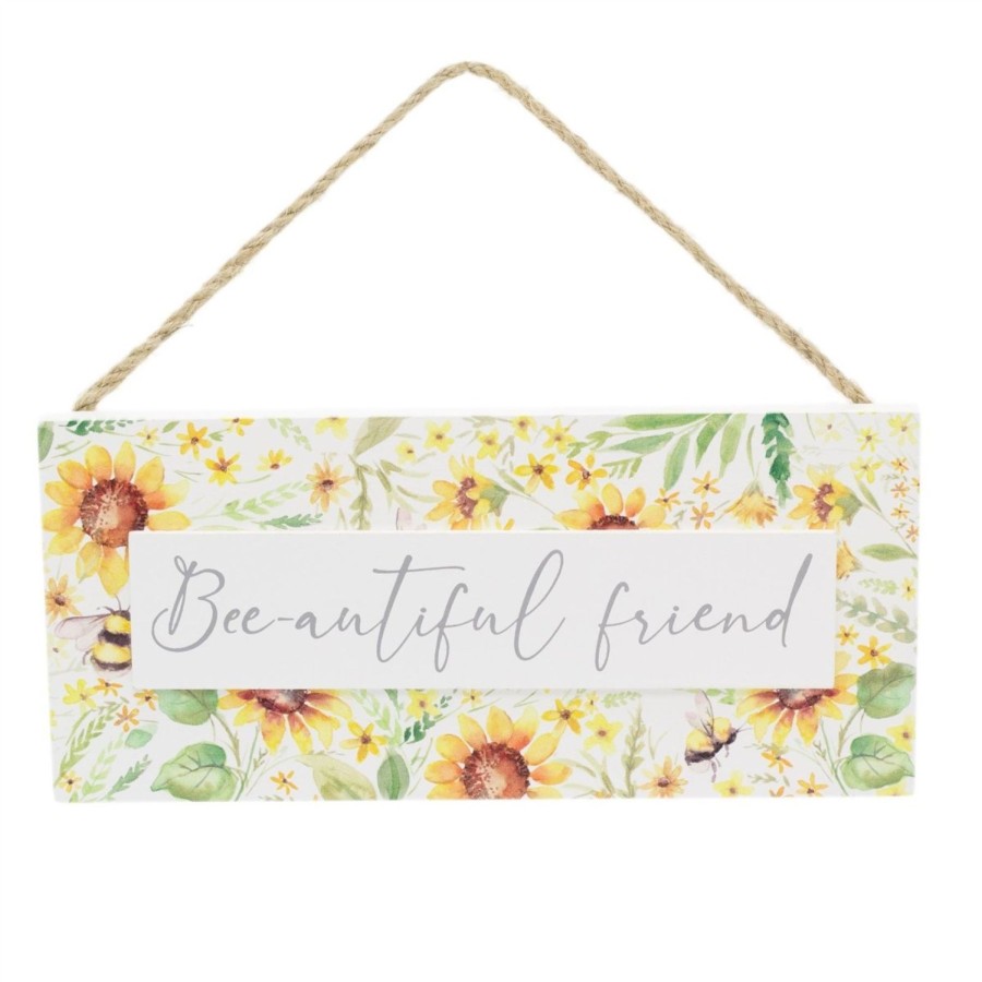 Home Accessories Carousel Shop Signs & Plaques | Bee-Autiful Friend Wooden Sign | Sunflower Bee Friend Plaque | Hanging Keepsake Plaque Ideal Friendship Gift