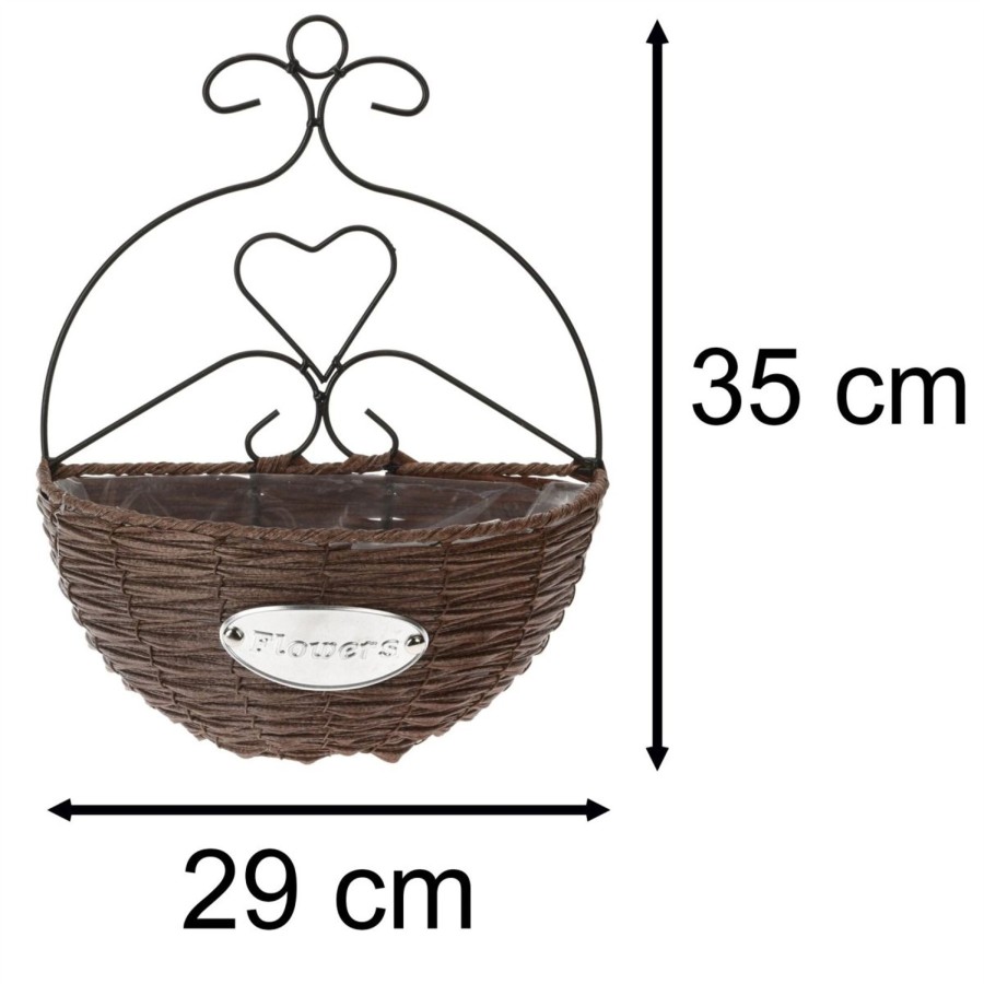 Home Accessories Carousel Shop Planters & Pots | Wicker Outdoor Wall Planter | Garden Wall Mounted Hanging Basket Planter